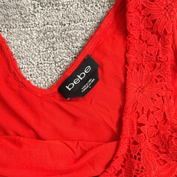 bebe Lace Matching Top & Skirt Set - Red/Orange - Picture 4 of 6